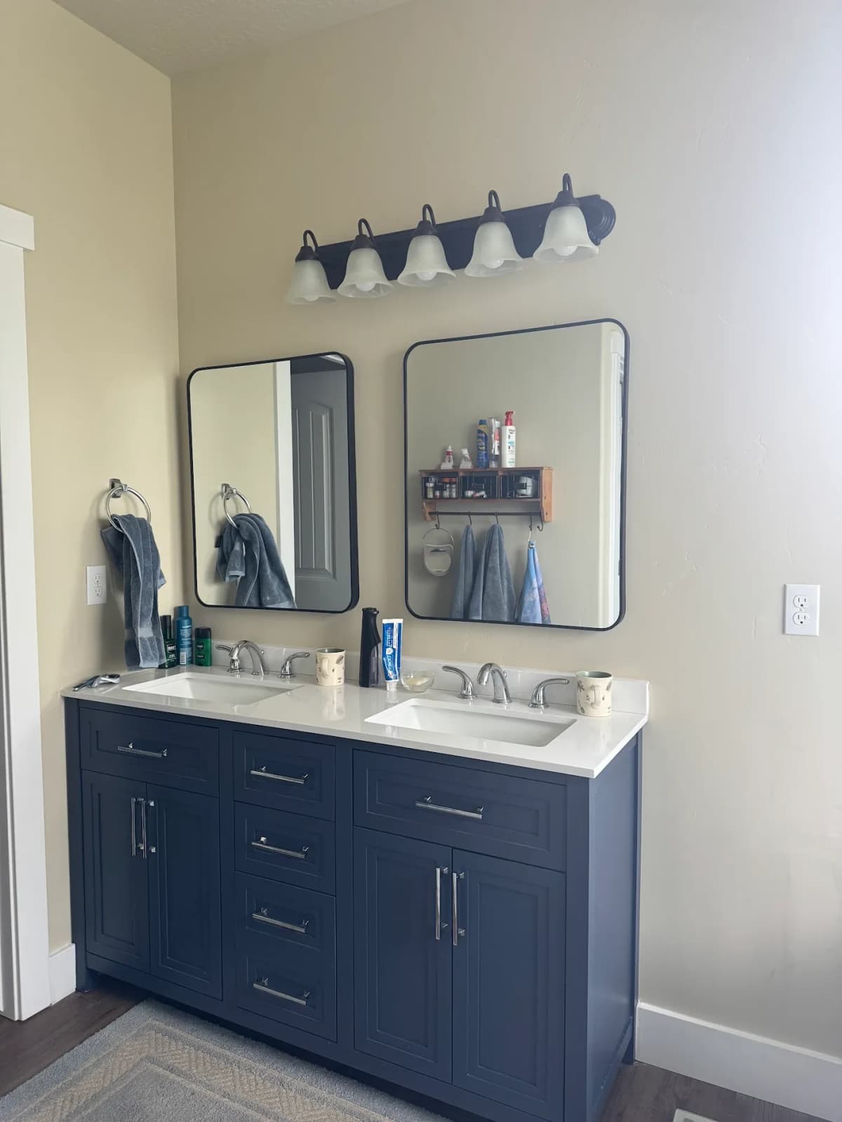 Professional bathroom remodeling in Utah County — custom double vanity by Fixer Handyman LLC